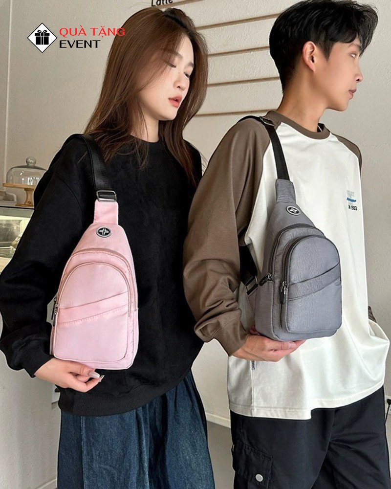 Túi đeo chéo quà tặng doanh nghiệp, in logo theo yêu cầu - Mã TDC044 Hãng túi bao tử đeo chéo in logo - TDC044