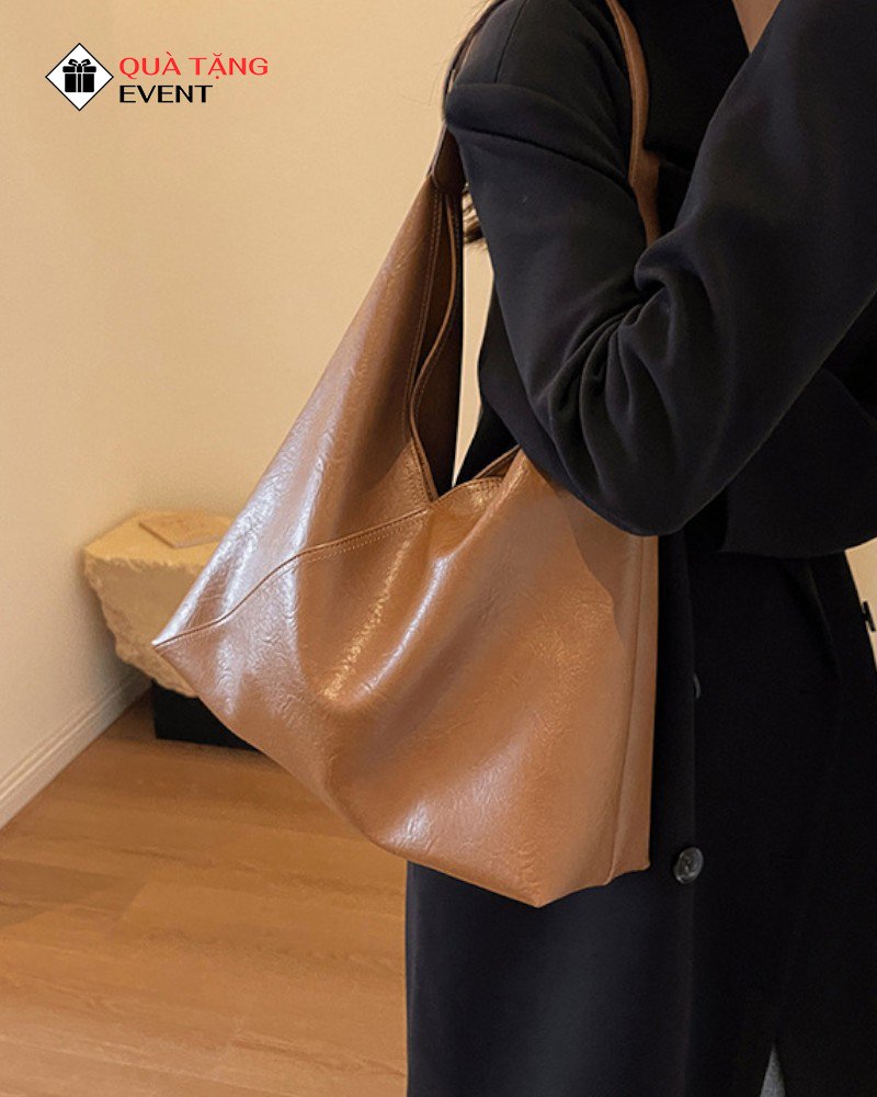 Túi xách nữ đeo vai quà tặng doanh nghiệp, in logo theo yêu cầu - Mã TXNDV010 CTY may túi xách nữ - TXNDV010