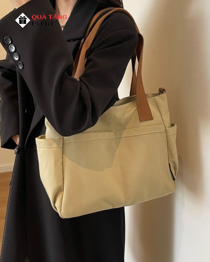 Túi canvas quà tặng doanh nghiệp, in logo theo yêu cầu - Mã TCV008 CTY túi Canvas Sài Gòn - TCV008