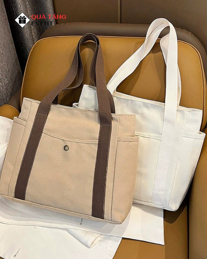 Túi canvas quà tặng doanh nghiệp, in logo theo yêu cầu - Mã TCV009 CTY túi Canvas Sài Gòn - TCV009