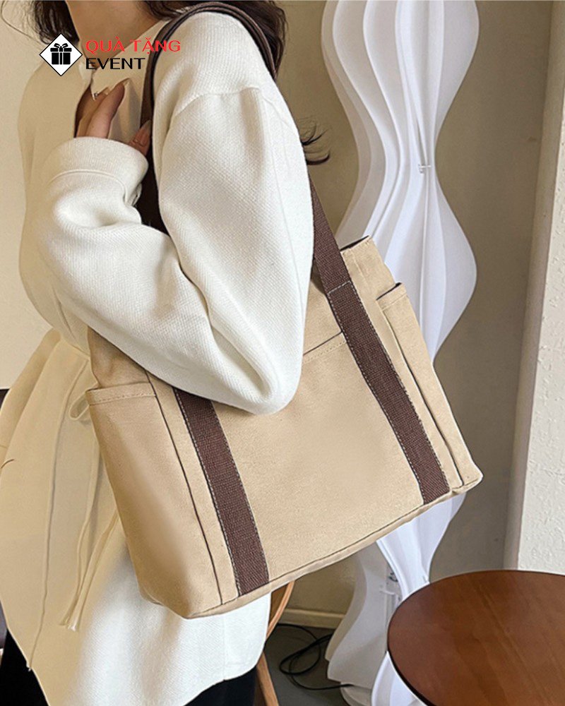 Túi canvas quà tặng doanh nghiệp, in logo theo yêu cầu - Mã TCV009 Chuyên sỉ túi Canvas Sài Gòn - TCV009