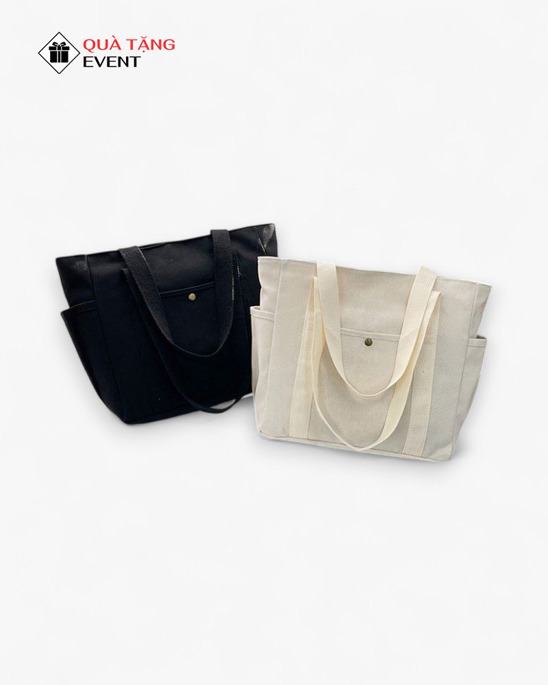 Túi canvas quà tặng doanh nghiệp, in logo theo yêu cầu - Mã TCV003 Cơ sở sản xuất quà tặng túi Canvas - TCV003
