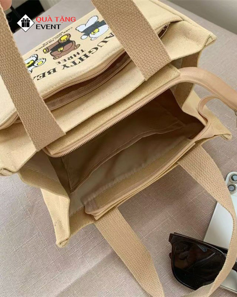 Túi canvas quà tặng doanh nghiệp, in logo theo yêu cầu - Mã TCV017 Công ty may túi Canvas - TCV017