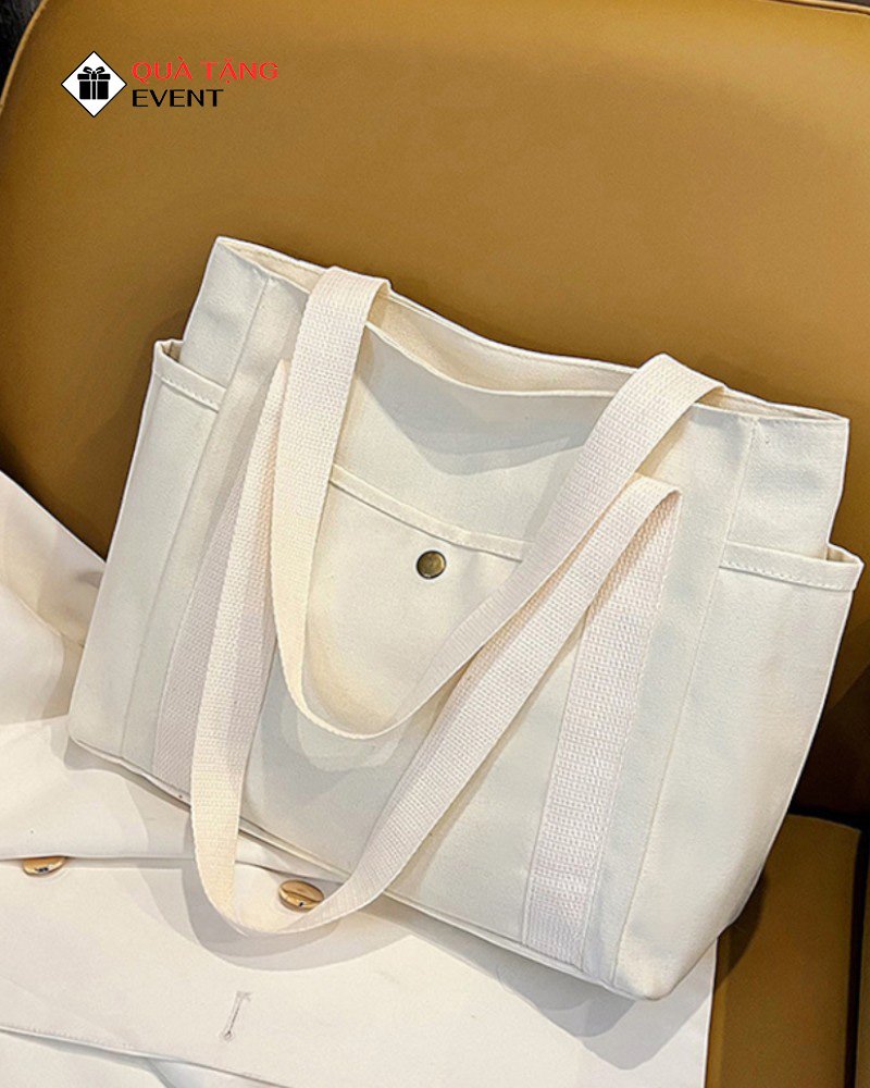 Túi canvas quà tặng doanh nghiệp, in logo theo yêu cầu - Mã TCV009 Công ty may túi Canvas nữ ở hóc môn - TCV009