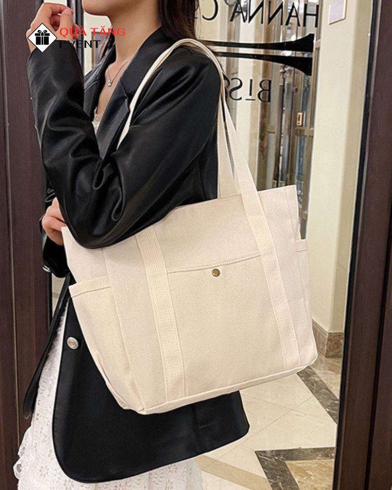 Túi canvas quà tặng doanh nghiệp, in logo theo yêu cầu - Mã TCV003 Công ty may túi Canvas ở Gò Công - TCV003