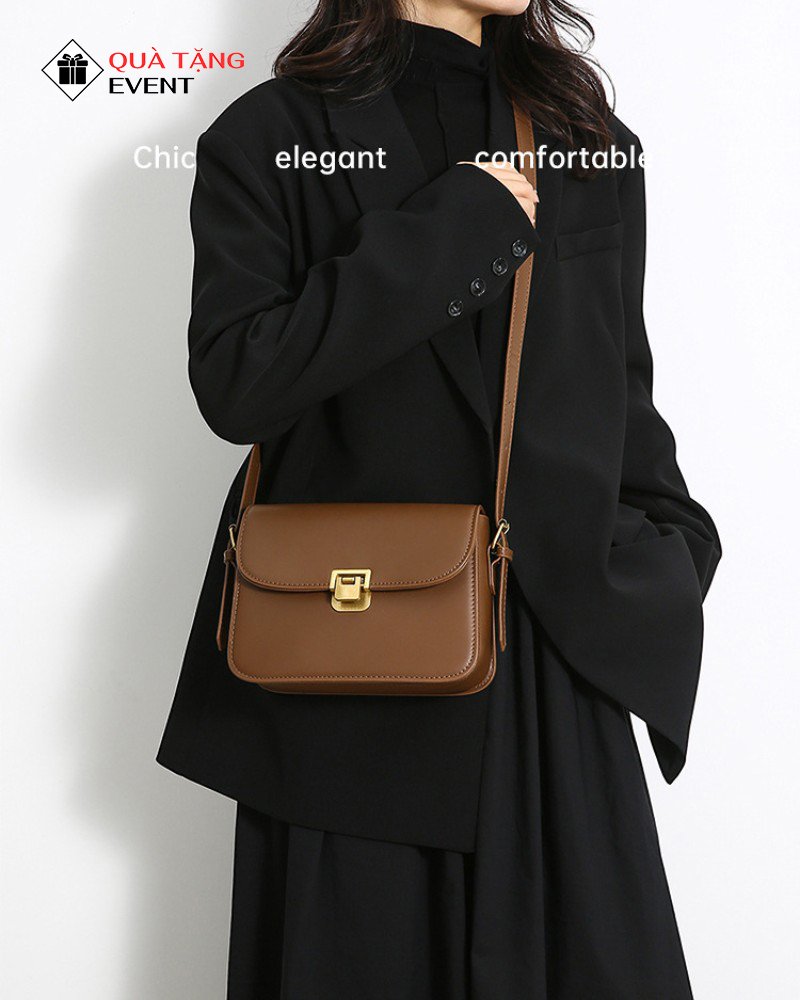 Túi xách nữ đeo chéo quà tặng doanh nghiệp, in logo theo yêu cầu - Mã TXNDC016 Công ty may túi xách nữ - TXNDC016