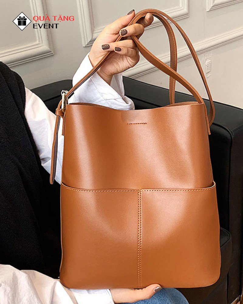 Túi xách nữ đeo vai quà tặng doanh nghiệp, in logo theo yêu cầu - Mã TXNDV012 Công ty may túi xách nữ ở Hóc Môn - TXNDV012