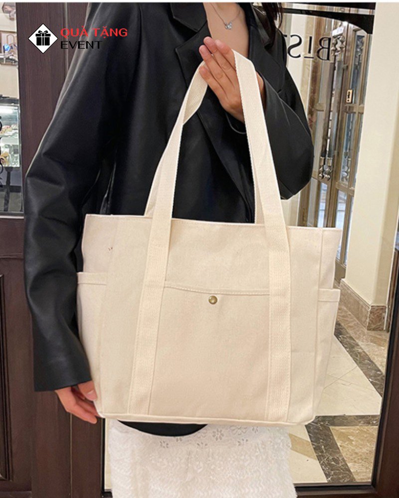 Túi canvas quà tặng doanh nghiệp, in logo theo yêu cầu - Mã TCV003 Cty túi Canvas quảng cáo - TCV003