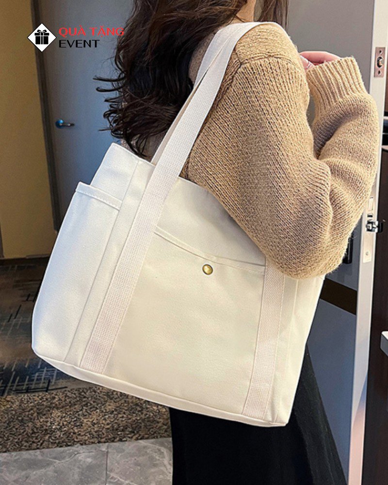 Túi canvas quà tặng doanh nghiệp, in logo theo yêu cầu - Mã TCV009 Đặt túi Canvas theo yêu cầu giá rẻ - TCV009