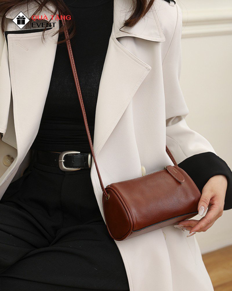 Túi xách nữ đeo chéo quà tặng doanh nghiệp, in logo theo yêu cầu - Mã TXNDC055 Dạy may túi xách nữ - TXNDC055