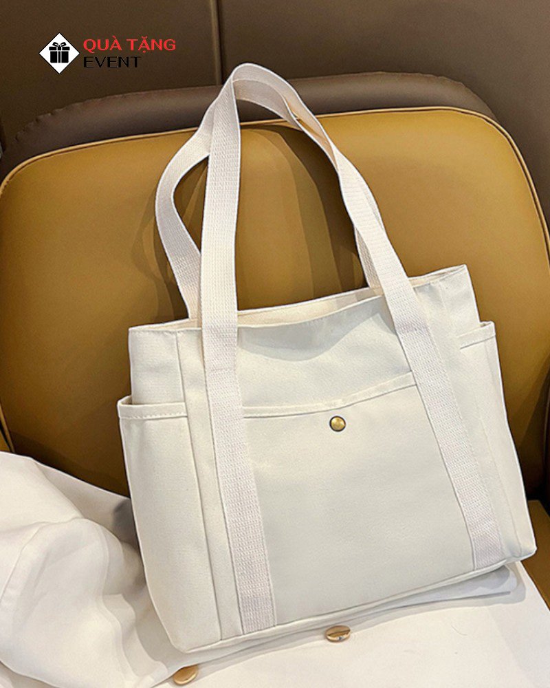 Túi canvas quà tặng doanh nghiệp, in logo theo yêu cầu - Mã TCV009 May túi Canvas bằng vải - TCV009
