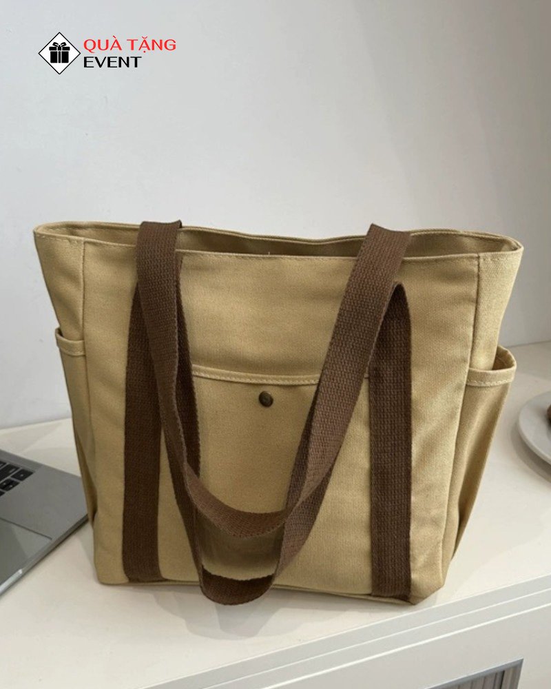 Túi canvas quà tặng doanh nghiệp, in logo theo yêu cầu - Mã TCV009 May túi Canvas đà nẵng - TCV009