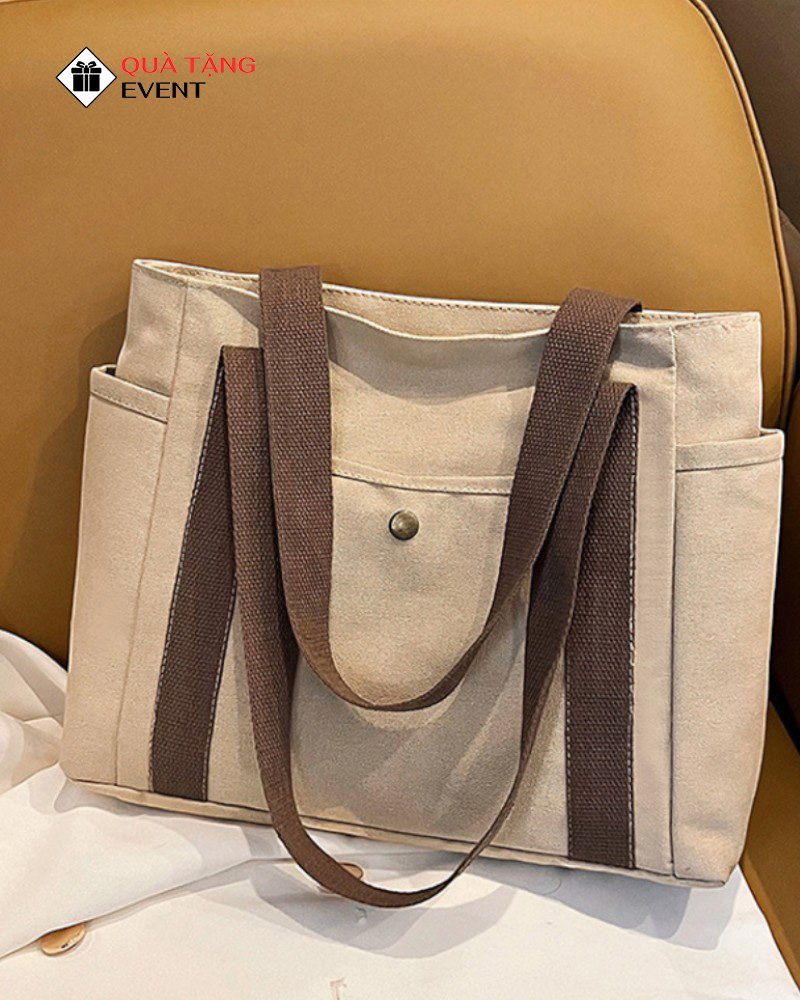 Túi canvas quà tặng doanh nghiệp, in logo theo yêu cầu - Mã TCV009 May túi Canvas quà tặng doanh nghiệp giá rẻ - TCV009