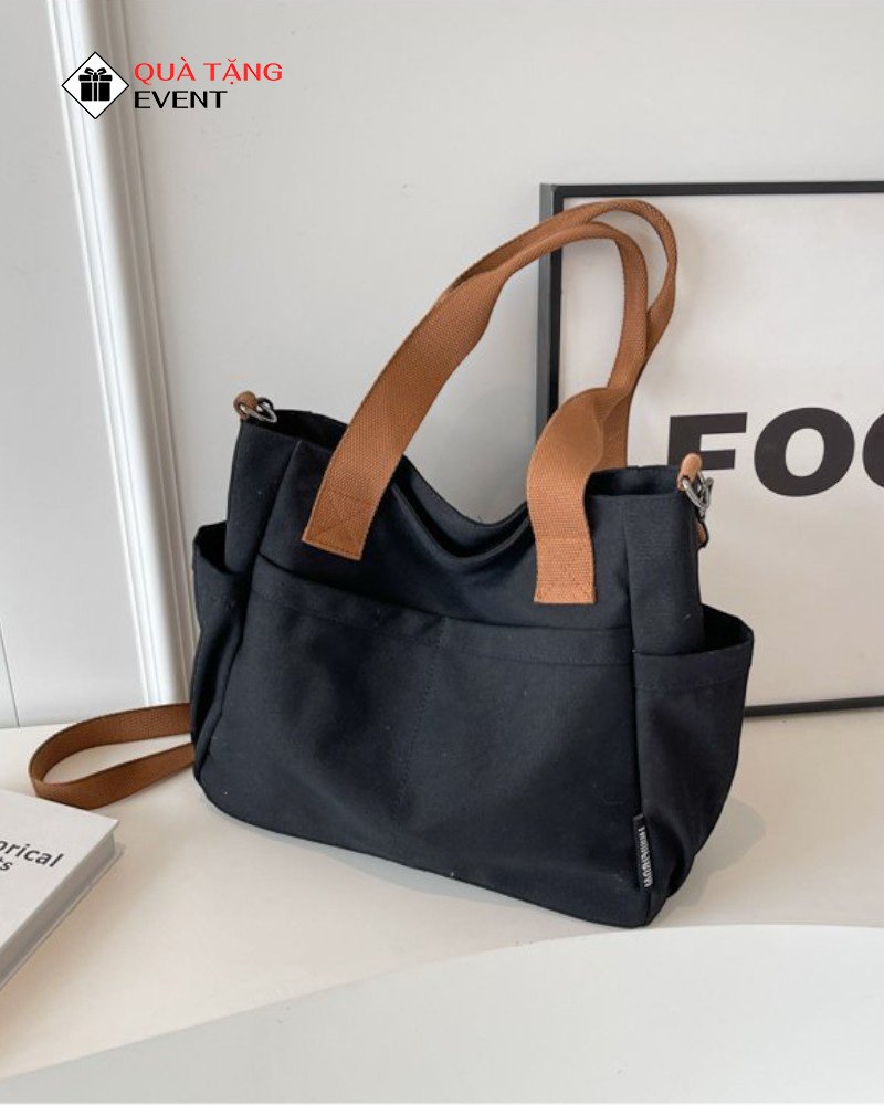 Túi canvas quà tặng doanh nghiệp, in logo theo yêu cầu - Mã TCV008 May túi Canvas thời trang - TCV008