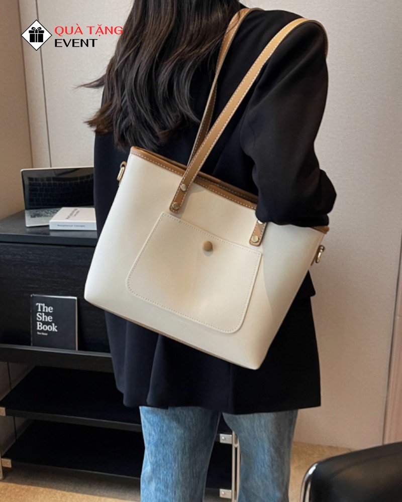 Túi xách nữ công sở quà tặng doanh nghiệp, in logo theo yêu cầu - Mã TXNCS013 May túi xách nữ gia công - TXNCS013