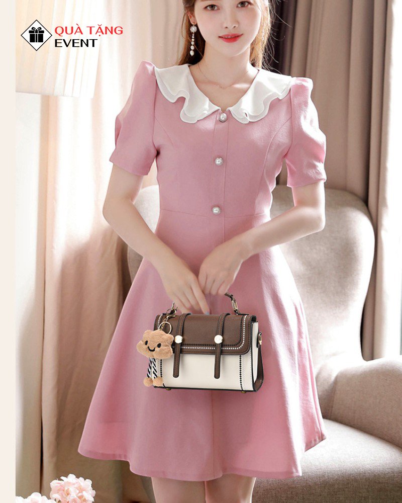 Túi xách nữ đeo chéo quà tặng doanh nghiệp, in logo theo yêu cầu - Mã TXNDC032 May túi xách nữ mini - TXNDC032