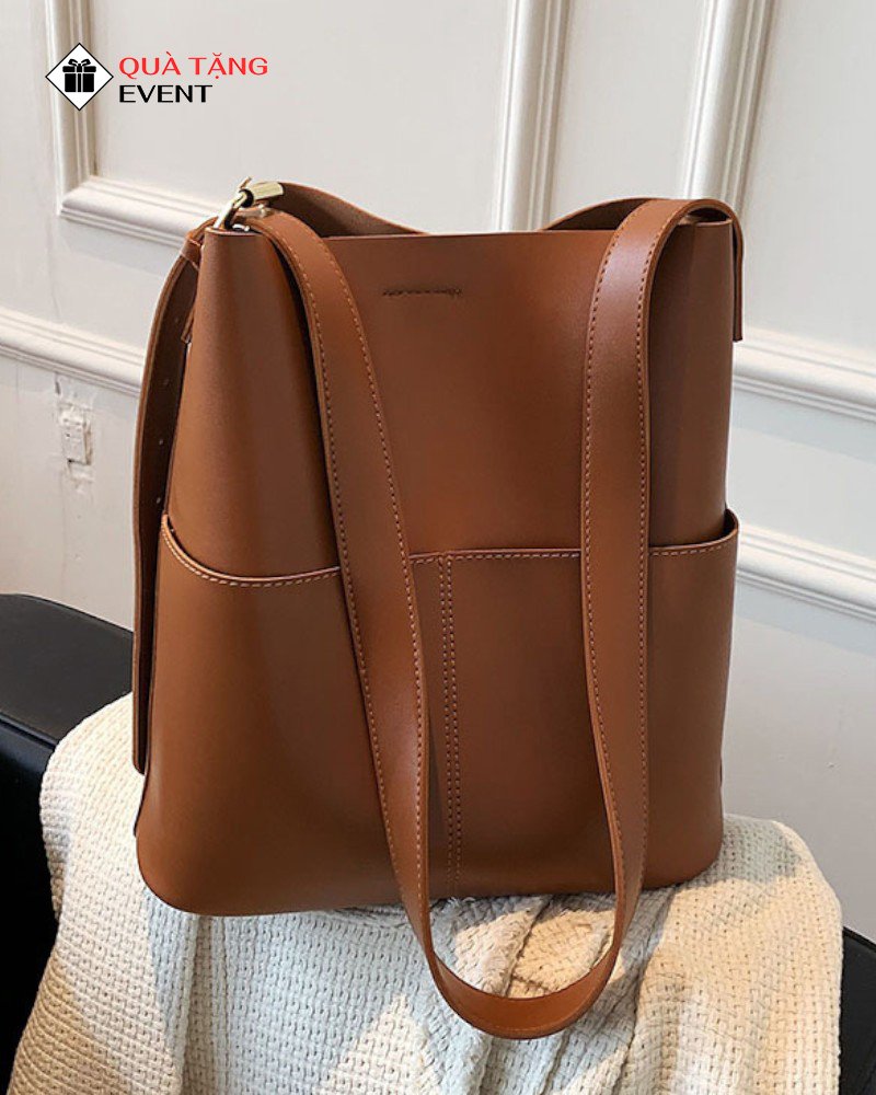 Túi xách nữ đeo vai quà tặng doanh nghiệp, in logo theo yêu cầu - Mã TXNDV012 May túi xách nữ quà tặng doanh nghiệp - TXNDV012