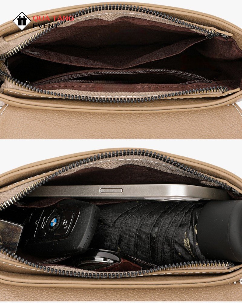 Túi xách nữ đeo chéo quà tặng doanh nghiệp, in logo theo yêu cầu - Mã TXNDC013 May túi xách nữ theo mẫu - TXNDC013