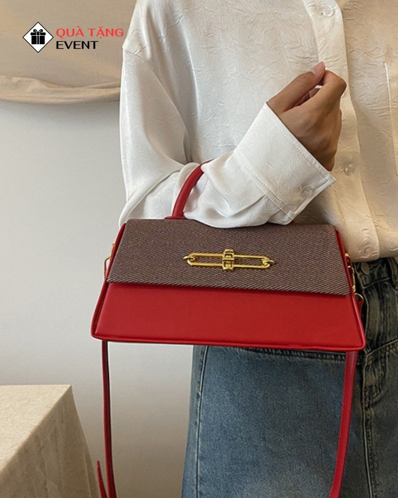 Túi xách nữ đeo chéo quà tặng doanh nghiệp, in logo theo yêu cầu - Mã TXNDC022 May túi xách nữ thời trang - TXNDC022