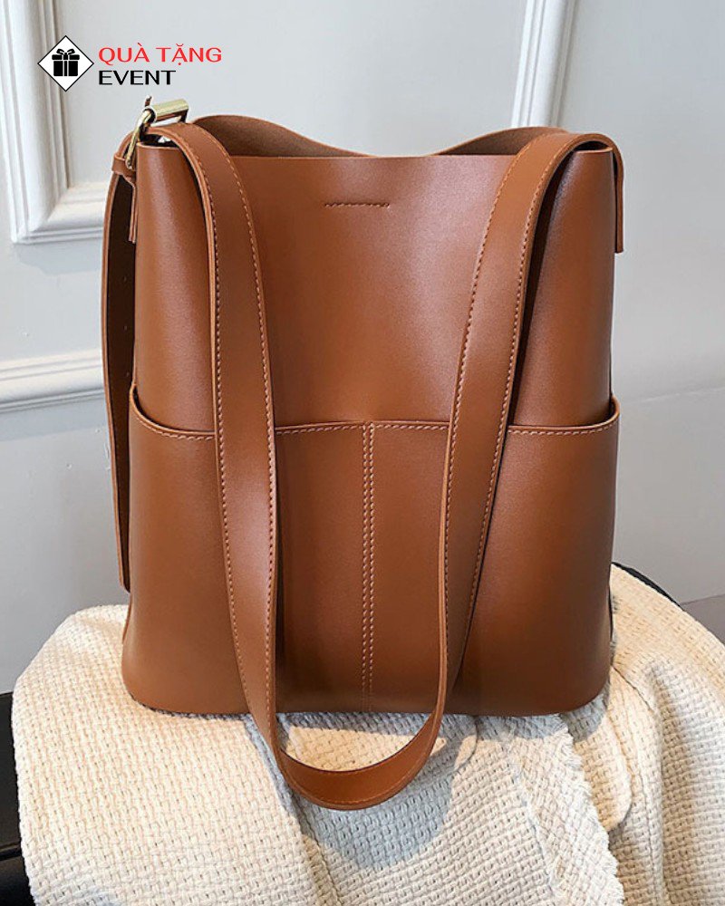 Túi xách nữ đeo vai quà tặng doanh nghiệp, in logo theo yêu cầu - Mã TXNDV012 Nhà sản xuất túi xách nữ - TXNDV012