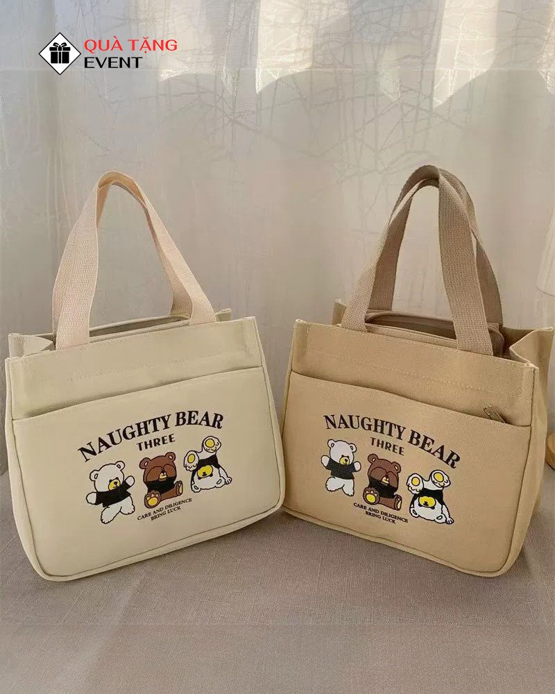Túi canvas quà tặng doanh nghiệp, in logo theo yêu cầu - Mã TCV017 Nhận may túi Canvas - TCV017