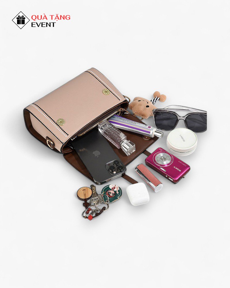 Túi xách nữ đeo chéo quà tặng doanh nghiệp, in logo theo yêu cầu - Mã TXNDC032 Sản xuất ba lô túi xách nữ - TXNDC032