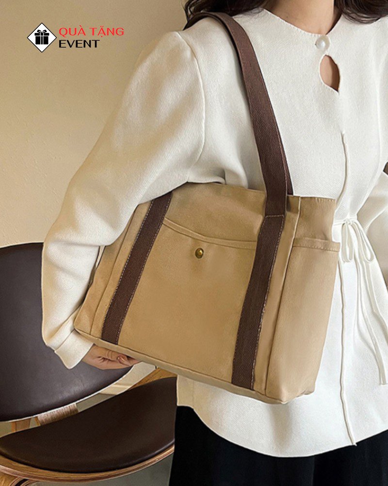 Túi canvas quà tặng doanh nghiệp, in logo theo yêu cầu - Mã TCV009 Sản xuất túi Canvas - TCV009