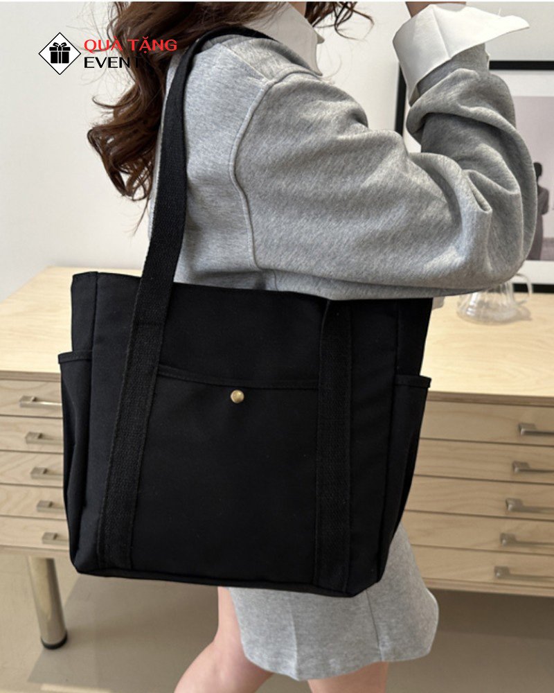 Túi canvas quà tặng doanh nghiệp, in logo theo yêu cầu - Mã TCV009 Sản xuất túi Canvas đựng laptop - TCV009