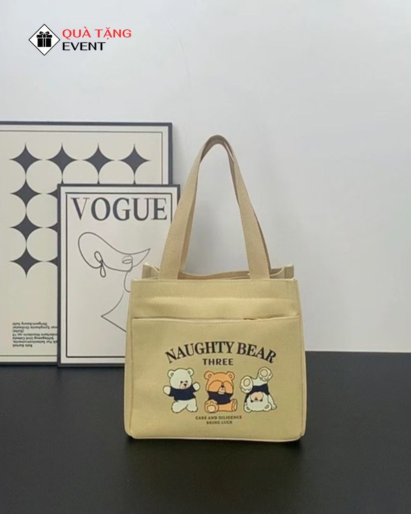 Túi canvas quà tặng doanh nghiệp, in logo theo yêu cầu - Mã TCV017 Sản xuất túi Canvas trẻ em - TCV017