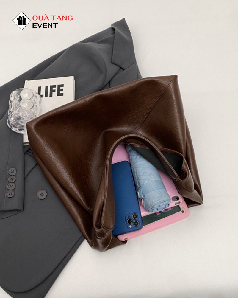 Túi xách nữ đeo vai quà tặng doanh nghiệp, in logo theo yêu cầu - Mã TXNDV010 Sản xuất túi xách nữ - TXNDV010