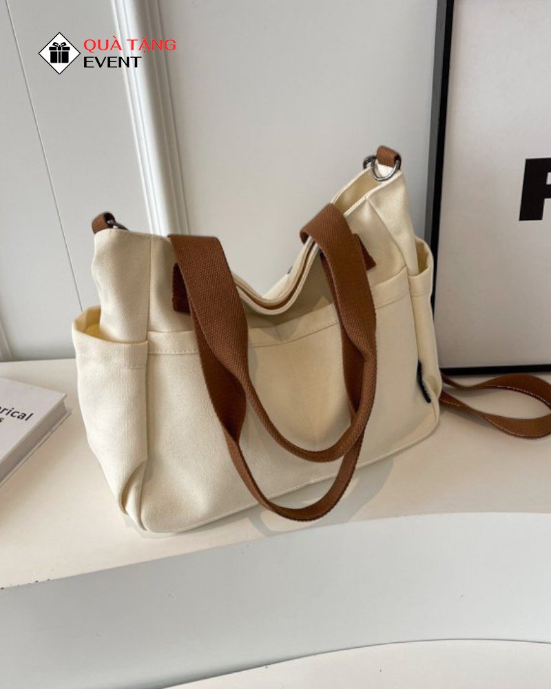 Túi canvas quà tặng doanh nghiệp, in logo theo yêu cầu - Mã TCV008 Túi Canvas nữ - TCV008
