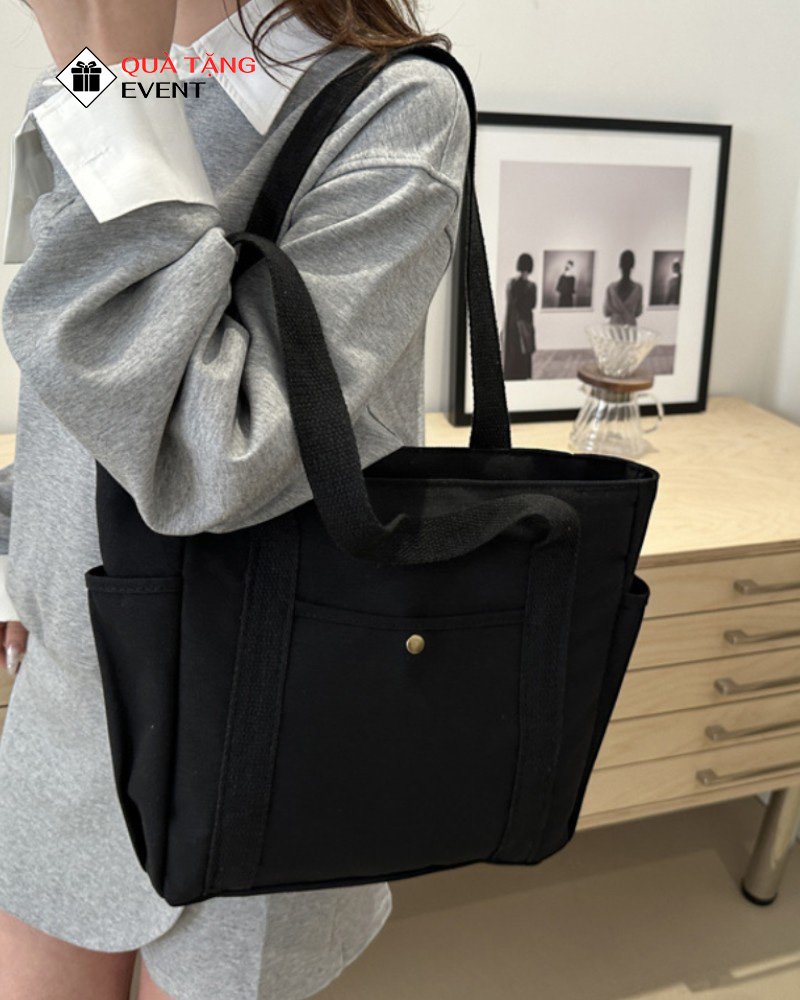 Túi canvas quà tặng doanh nghiệp, in logo theo yêu cầu - Mã TCV009 Túi Canvas nữ quà tặng - TCV009