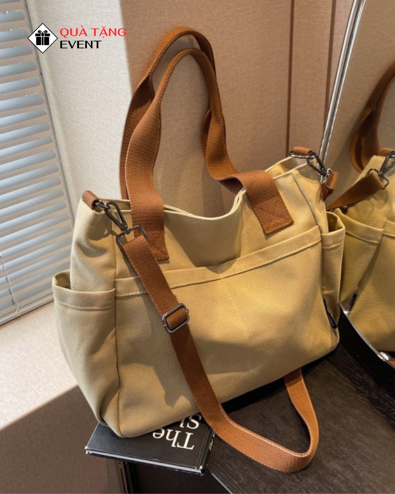 Túi canvas quà tặng doanh nghiệp, in logo theo yêu cầu - Mã TCV008 Túi Canvas quà tặng - TCV008