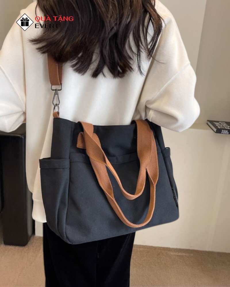 Túi canvas quà tặng doanh nghiệp, in logo theo yêu cầu - Mã TCV008 Túi Canvas quà tặng in logo giá rẻ - TCV008