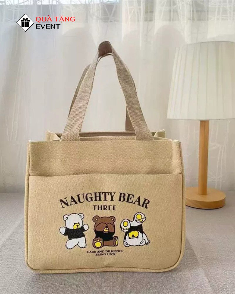 Túi canvas quà tặng doanh nghiệp, in logo theo yêu cầu - Mã TCV017 Túi Canvas theo yêu cầu - TCV017