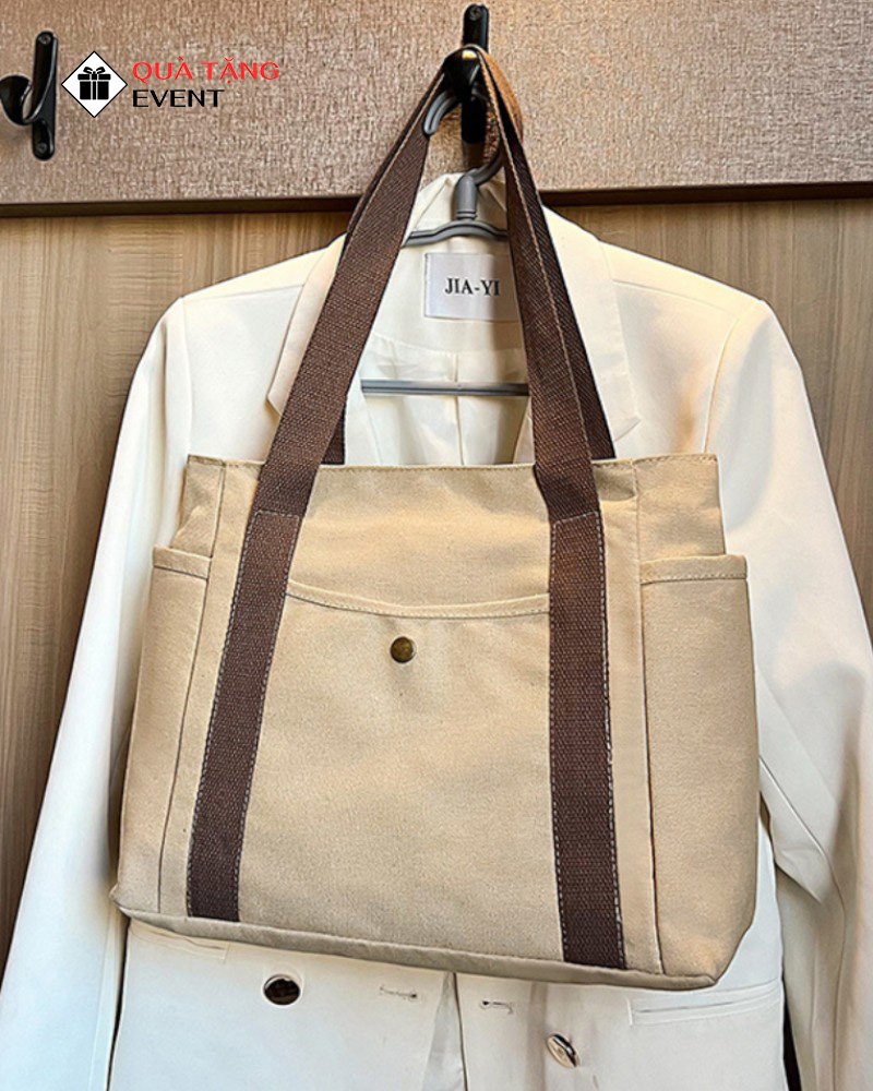 Túi canvas quà tặng doanh nghiệp, in logo theo yêu cầu - Mã TCV009 Túi vải Canvas in logo sản xuất - TCV009