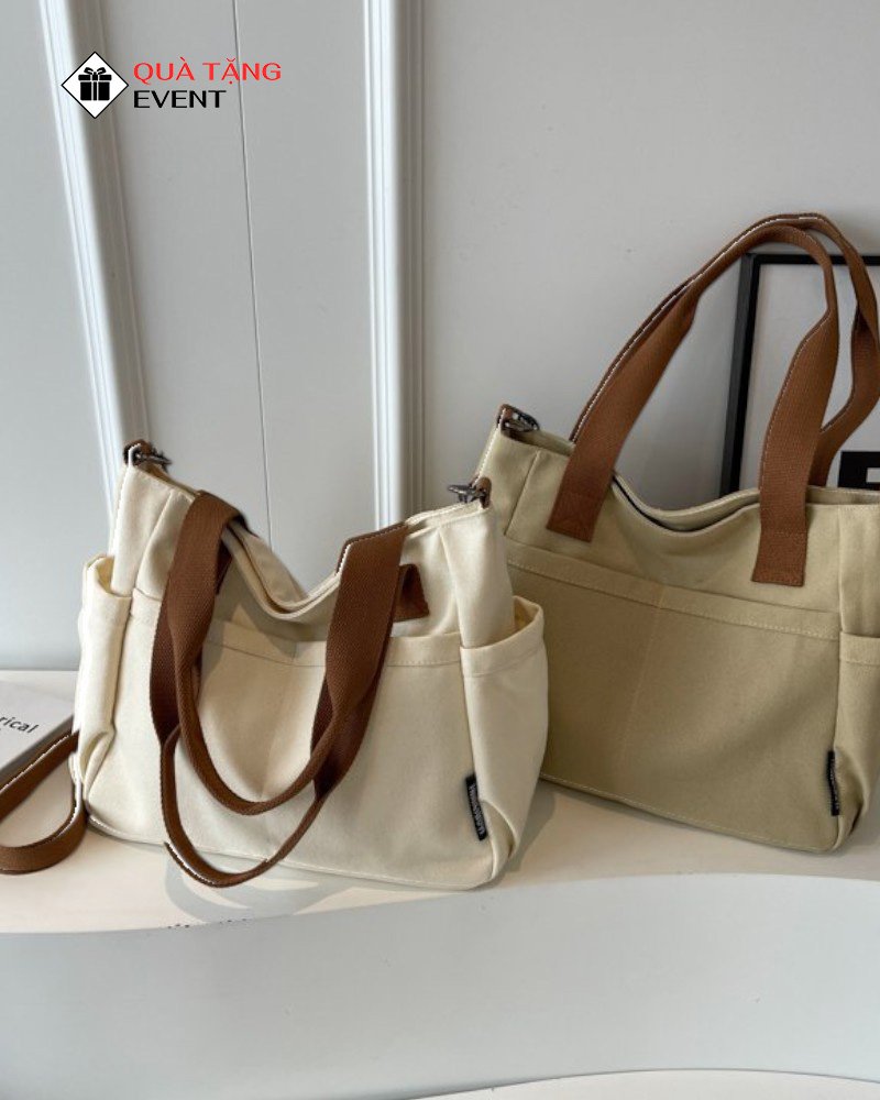 Túi canvas quà tặng doanh nghiệp, in logo theo yêu cầu - Mã TCV008 Xưởng gia công túi Canvas Hà Nội - TCV008