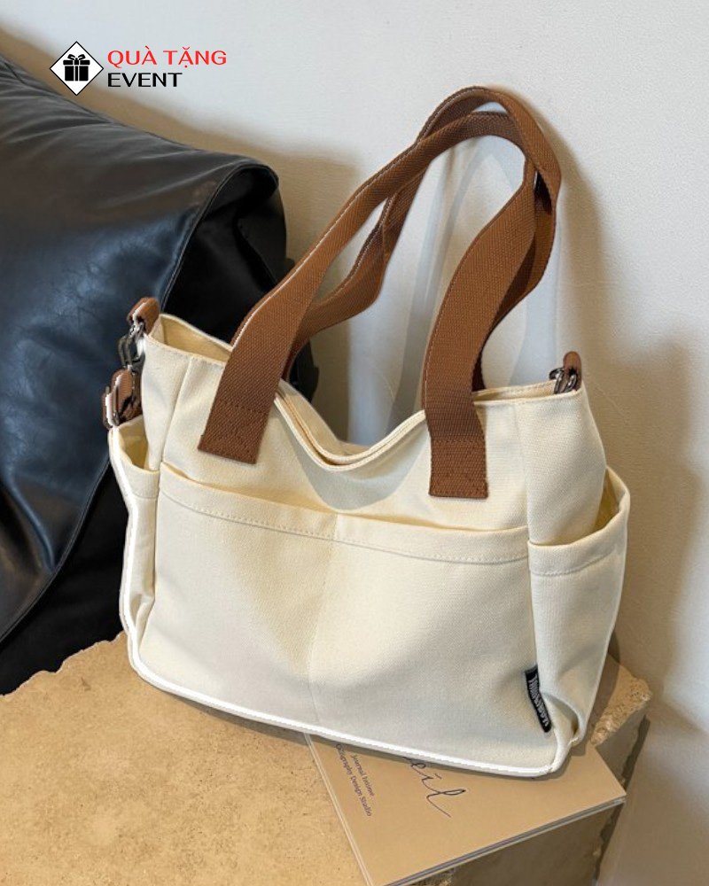 Túi canvas quà tặng doanh nghiệp, in logo theo yêu cầu - Mã TCV008 Xưởng may túi Canvas du lịch - TCV008