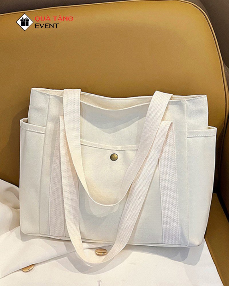 Túi canvas quà tặng doanh nghiệp, in logo theo yêu cầu - Mã TCV009 Xưởng may túi vải Canvas Sài Gòn - TCV009