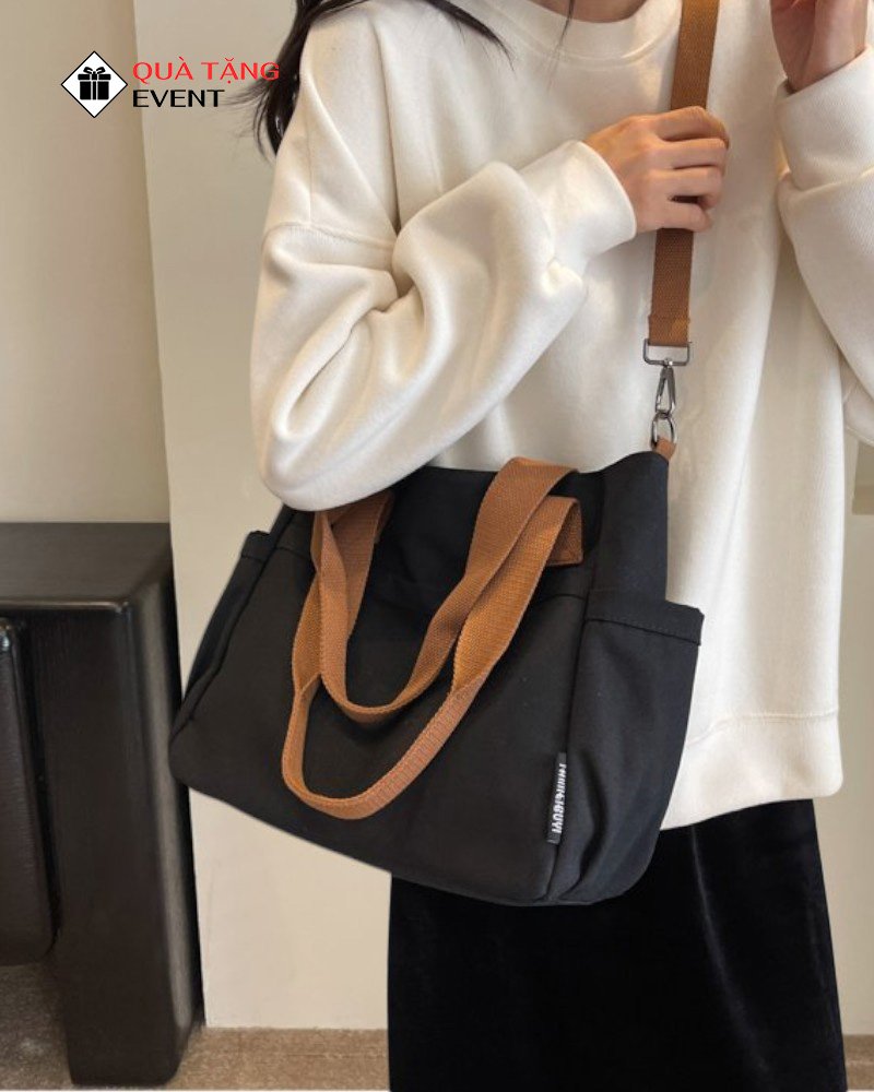 Túi canvas quà tặng doanh nghiệp, in logo theo yêu cầu - Mã TCV008 Xưởng may túi vải Canvas chuyên nghiệp - TCV008