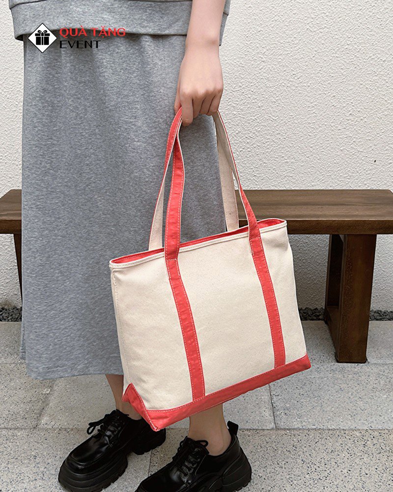Túi canvas quà tặng doanh nghiệp, in logo theo yêu cầu - Mã TCV011 Xưởng may túi vải Canvas trung tâm ngoại ngữ - TCV011