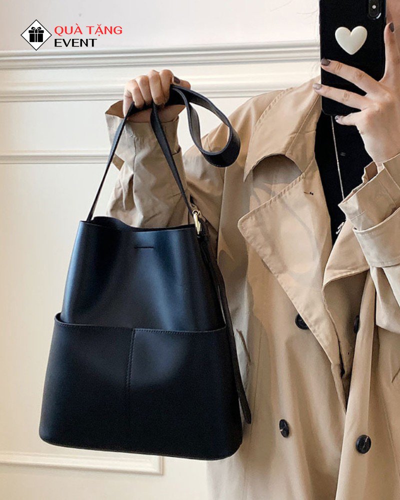 Túi xách nữ đeo vai quà tặng doanh nghiệp, in logo theo yêu cầu - Mã TXNDV012 Xưởng may túi xách nữ - TXNDV012