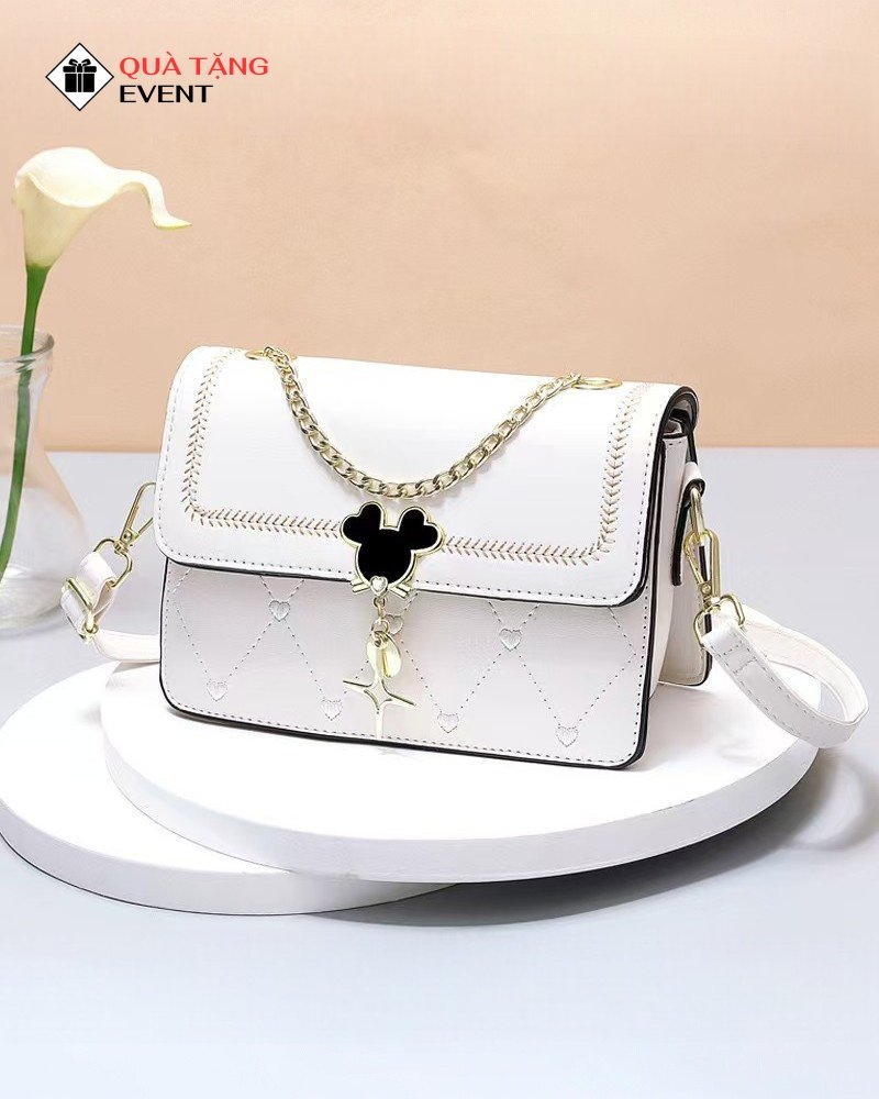 Túi xách nữ đeo chéo quà tặng doanh nghiệp, in logo theo yêu cầu - Mã TXNDC001 Xưởng may túi xách nữ giá rẻ - TXNDC001