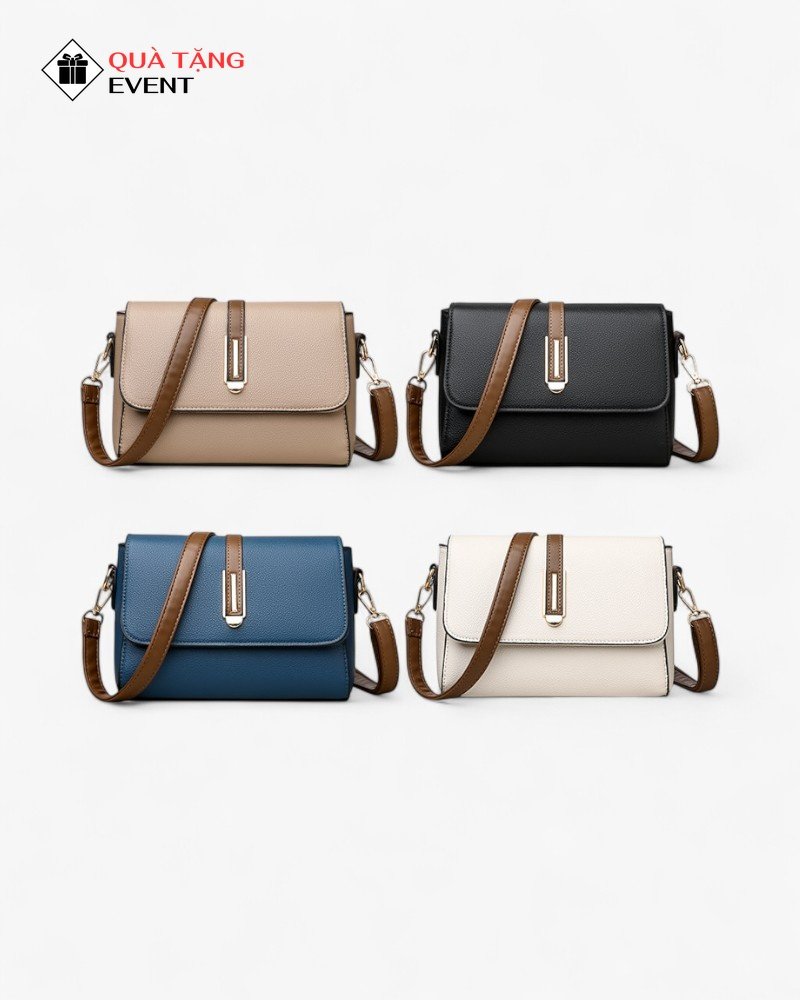 Túi xách nữ đeo chéo quà tặng doanh nghiệp, in logo theo yêu cầu - Mã TXNDC010 Xưởng may túi xách nữ quà tặng doanh nghiệp - TXNDC010