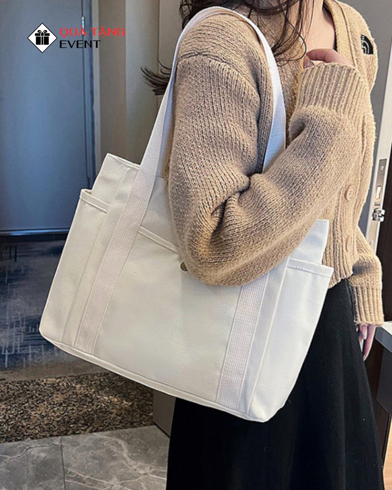Túi canvas quà tặng doanh nghiệp, in logo theo yêu cầu - Mã TCV009 Xưởng sản xuất túi Canvas - TCV009