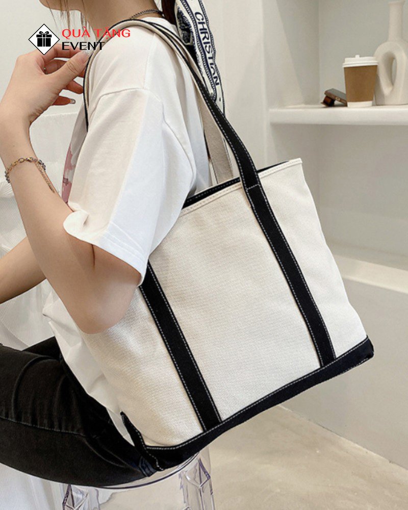 Túi canvas quà tặng doanh nghiệp, in logo theo yêu cầu - Mã TCV011 Xưởng sản xuất túi Canvas tại Hà Nội - TCV011