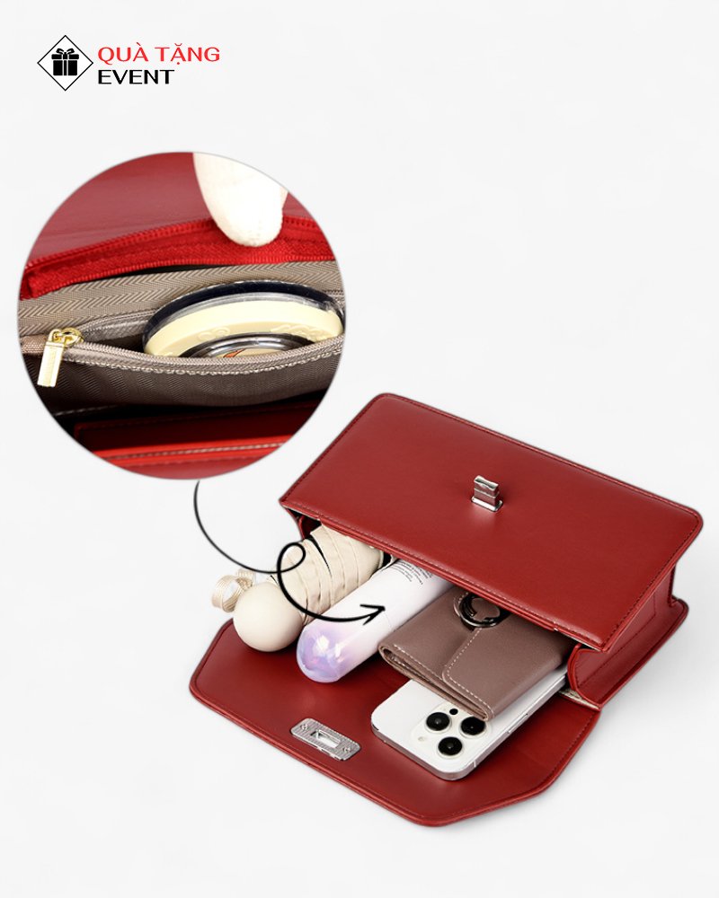 Túi xách nữ đeo chéo quà tặng doanh nghiệp, in logo theo yêu cầu - Mã TXNDC006 Xưởng sản xuất túi xách nữ theo yêu cầu - TXNDC006