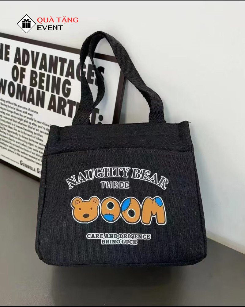 Túi canvas quà tặng doanh nghiệp, in logo theo yêu cầu - Mã TCV017 Xưởng sỉ túi Canvas nữ TP HCM - TCV017