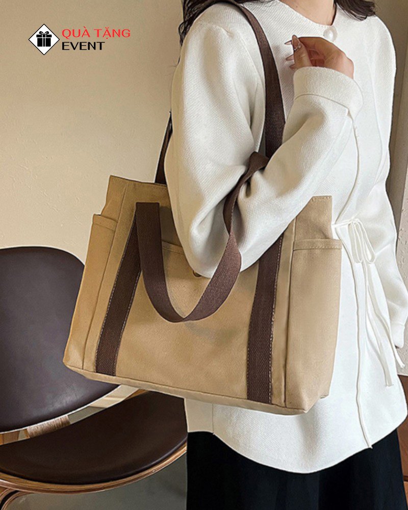 Túi canvas quà tặng doanh nghiệp, in logo theo yêu cầu - Mã TCV009 Xưởng túi Canvas - TCV009