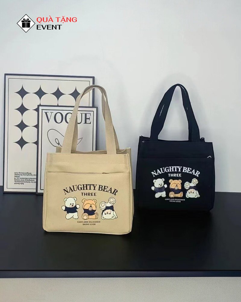 Túi canvas quà tặng doanh nghiệp, in logo theo yêu cầu - Mã TCV017 Xưởng túi Canvas giá sỉ - TCV017